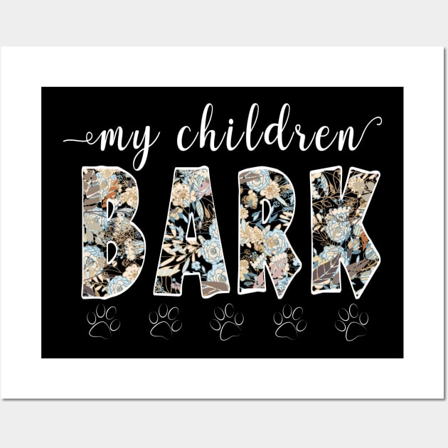 My children bark - Floral pattern animal lover Wall Art by CMDesign